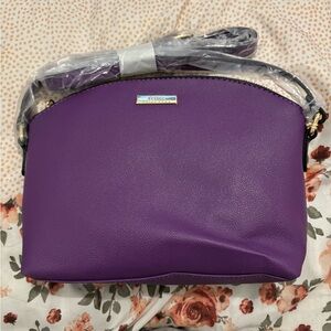 Trina Turk Purple Dome Crossbody with Gold Hardware